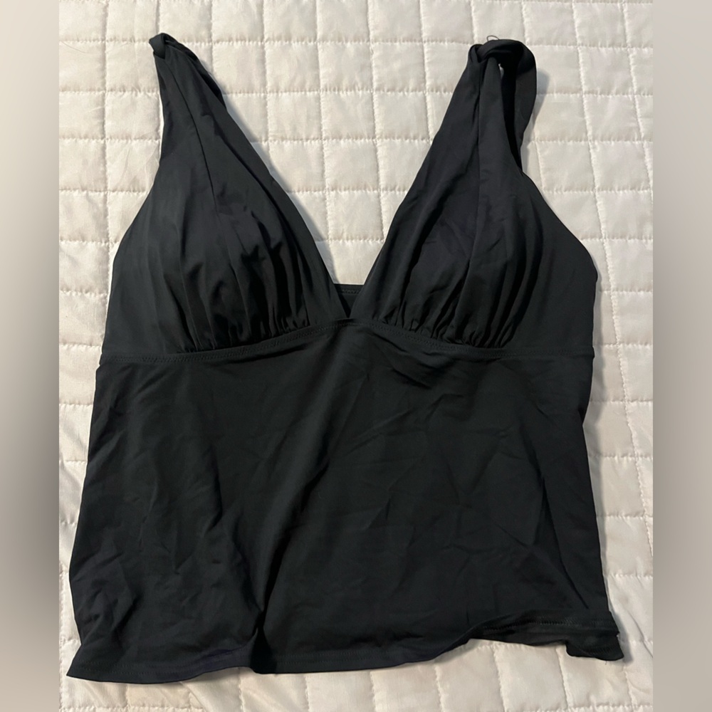 Lands' End Black Grecian Style Tankini Top